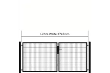 Drehflügeltor SOLID Versa 2 flg. RAL7016 Anthrazit Torbreite 2,75m Asymmetrisch (verschiedene Höhen) 0,83m