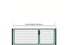 Drehflügeltor SOLID Versa 2 flg. RAL6005 Moosgrün Torbreite 3,25m Asymmetrisch (verschiedene Höhen) 0,83m