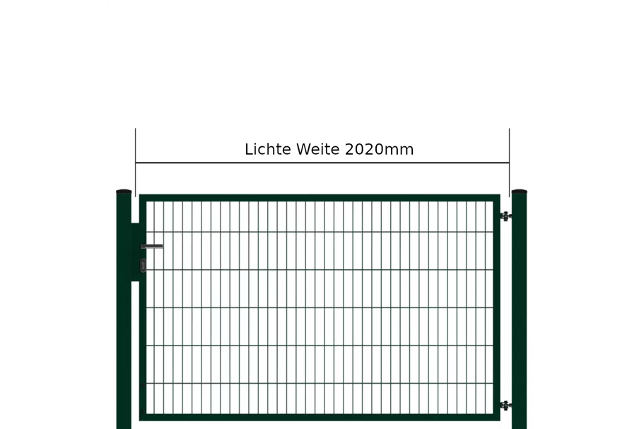 Drehflügeltor SOLID Versa RAL6005 Moosgrün Torbreite 2,00m (verschiedene Höhen) 0,83m