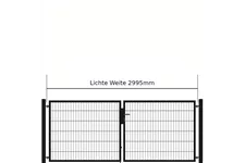 Drehflügeltor SOLID Versa 2 flg. RAL7016 Anthrazit Torbreite 3,00m Symmetrisch (verschiedene Höhen) 0,83m