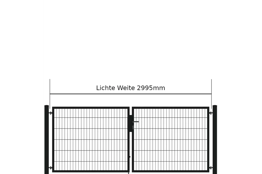 Drehflügeltor SOLID Versa 2 flg. RAL7016 Anthrazit Torbreite 3,00m Symmetrisch (verschiedene Höhen) 0,83m