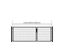 Drehflügeltor SOLID Versa 2 flg. RAL7016 Anthrazit Torbreite 3,25m Asymmetrisch (verschiedene Höhen) 0,83m