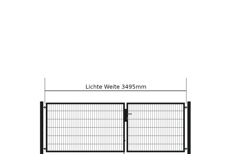 Drehflügeltor SOLID Versa 2 flg. RAL7016 Anthrazit Torbreite 3,50m Asymmetrisch (verschiedene Höhen) 0,83m