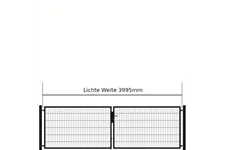 Drehflügeltor SOLID Versa 2 flg. RAL7016 Anthrazit Torbreite 4,00m Symmetrisch (verschiedene Höhen) 0,83m