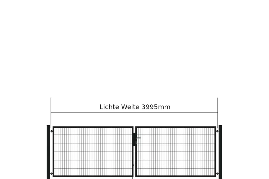 Drehflügeltor SOLID Versa 2 flg. RAL7016 Anthrazit Torbreite 4,00m Symmetrisch (verschiedene Höhen) 0,83m