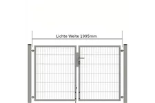 Drehflügeltor SOLID Versa 2 flg. Zink Silbergrau Torbreite 2,00m Symmetrisch (verschiedene Höhen) 0,83m