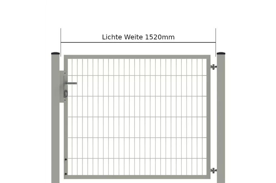 Drehflügeltor SOLID Versa Zink Silbergrau Torbreite 1,50m (verschiedene Höhen) 0,83m