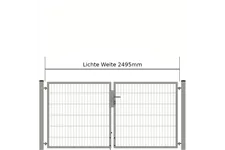 Drehflügeltor SOLID Versa 2 flg. Zink Silbergrau Torbreite 2,50m Symmetrisch (verschiedene Höhen) 0,83m