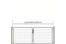 Drehflügeltor SOLID Versa 2 flg. Zink Silbergrau Torbreite 3,00m Symmetrisch (verschiedene Höhen) 0,83m