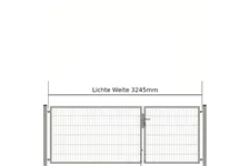 Drehflügeltor SOLID Versa 2 flg. Zink Silbergrau Torbreite 3,25m Asymmetrisch (verschiedene Höhen) 0,83m