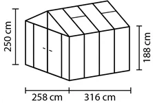 Zeus Comfort 8100 - 8,1 m² Gewächshaus Zeus Comfort 8100 Kombi ESG/HKP 3/10 mm, ALU