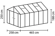 Zeus Comfort 11900 - 11,9 m² Gewächshaus Zeus Comfort 11900 Kombi ESG/HKP 3/10 mm, ALU