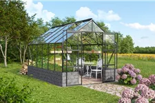 Vitavia Gewächshaus Cassiopeia 9900, 9,9 m² Cassiopeia 9900 ALU ESG/HKP 3/10 mm, Sockel sand