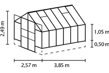 Vitavia Gewächshaus Cassiopeia 9900, 9,9 m² Cassiopeia 9900 ALU ESG/HKP 3/10 mm, Sockel sand