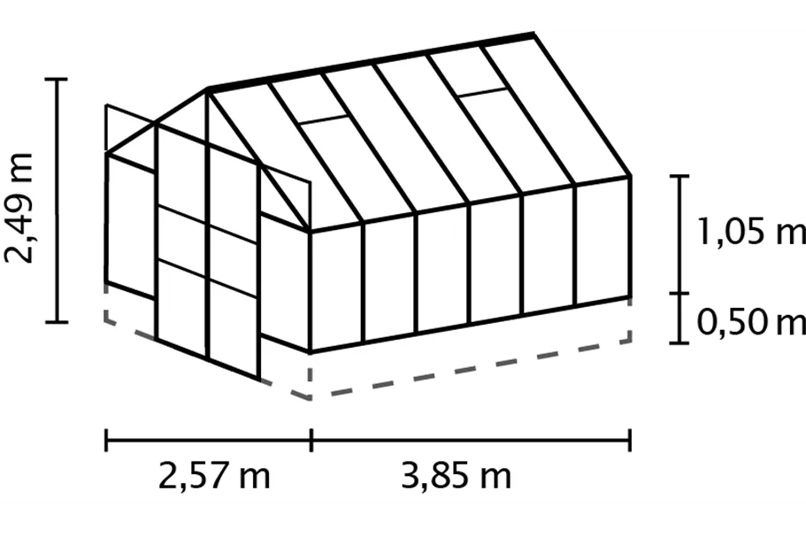 Vitavia Gewächshaus Cassiopeia 9900, 9,9 m² Cassiopeia 9900 ALU ESG/HKP 3/10 mm, Sockel sand