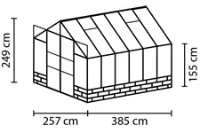 Vitavia Gewächshaus Cassiopeia 9900, 9,9 m² Cassiopeia 9900 ALU ESG/HKP 3/10 mm, Sockel sand