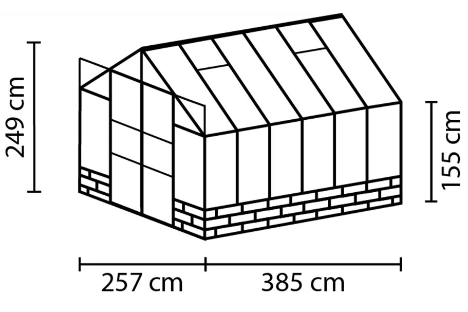 Vitavia Gewächshaus Cassiopeia 9900, 9,9 m² Cassiopeia 9900 ALU ESG/HKP 3/10 mm, Sockel sand