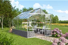 Vitavia Gewächshaus Cassiopeia 9900, 9,9 m² Cassiopeia 9900 ALU ESG/HKP 3/10 mm, Sockel sand