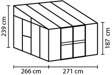 Anlehngewächshaus Athena Premium 7000, 7 m² Athena Premium 7000 ESG/HKP, ALU