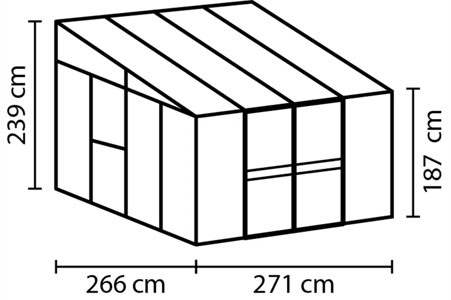 Anlehngewächshaus Athena Premium 7000, 7 m² Athena Premium 7000 ESG/HKP, ALU