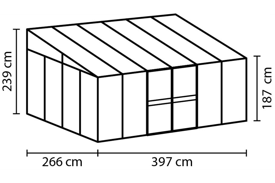 Anlehngewächshaus Athena Premium 10200, 10,2 m² Athena Premium 10200 ESG/HKP, ALU