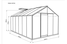 Aktions-Gewächshaus R306 ALU Aktion R306 ALU, Länge 4,45 m, 2 Fenster, 13,62 m²