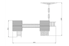 2 Spieltürme mit Brücke, Kletterwand, Schaukel und Rutsche 2 Spieltürme, Brücke, Kletterwand, Schaukel, Rutsche