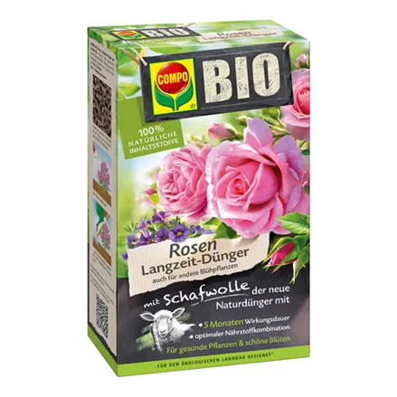 Compo BIO Rosen Langzeit-Dünger mit Schafwolle 