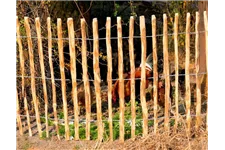 5 Meter Staketenzaun - Gartenzaun aus Haselnuss* Länge: 5 m Höhe: 50 cm Lattenabstand: 4-6 cm