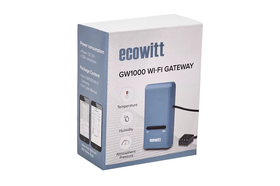 Ecowitt Gateway System (über Smartphone) 1x Ecowitt Gateway mit 1x Bodenfeuchtesensor