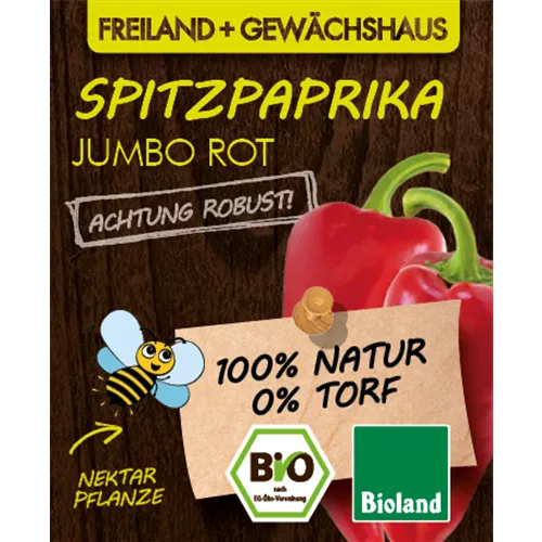 Bio Spitzpaprika 'Jumbo Rot'