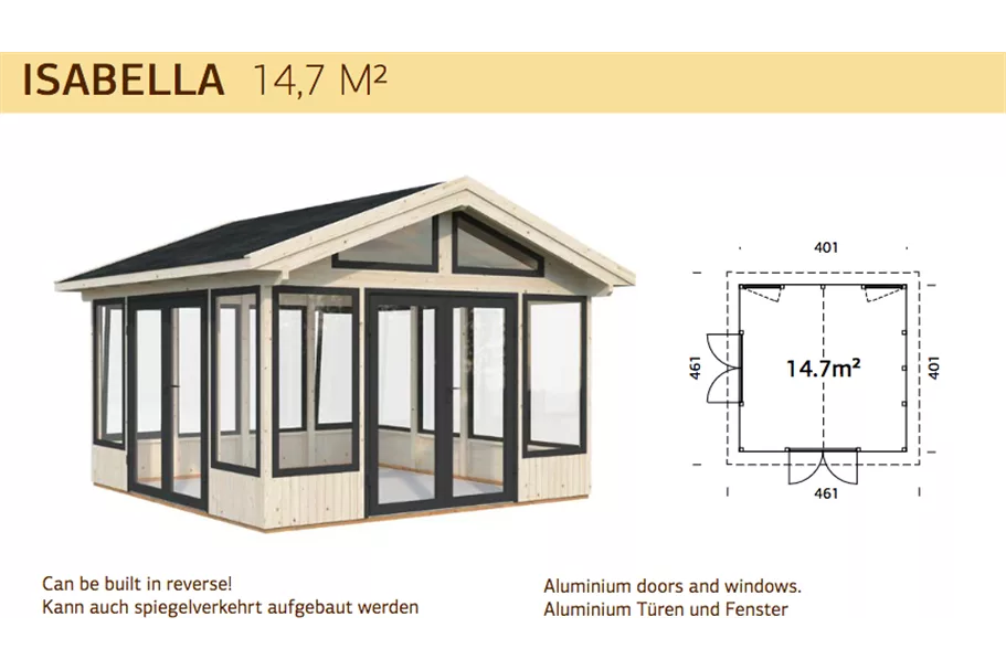 Holz-Glashaus ISABELLA Isabella Bausatz 10,9 qm