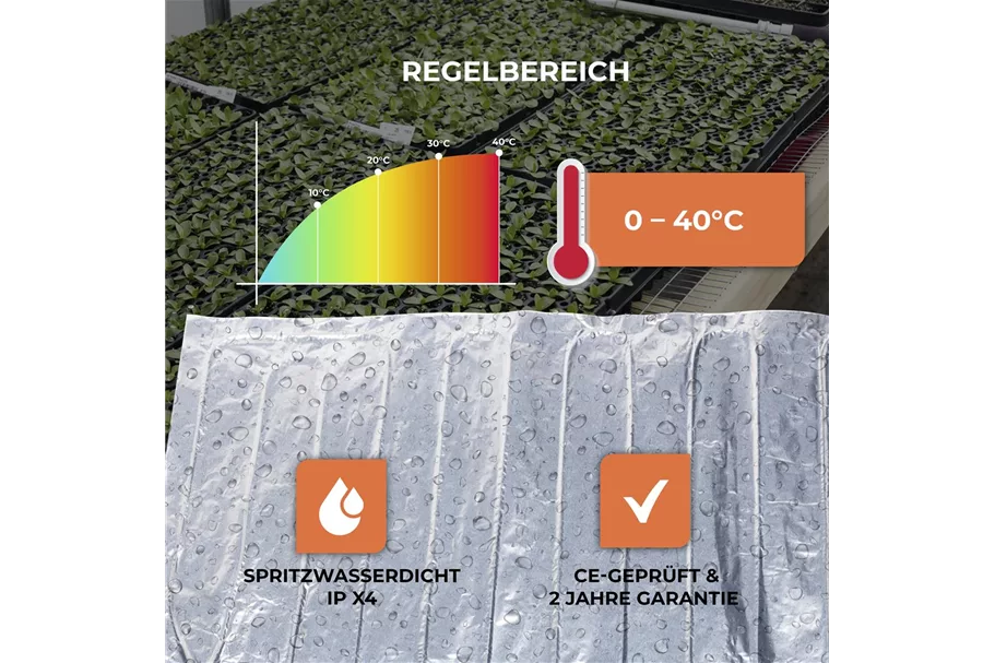 Heizmatte mit Thermostat Aluminium-Heizmatte 0,40 x 0,75 m