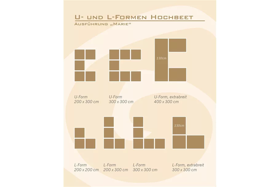 Hochbeet "Marie" U-Form 100xU200x300