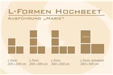 Hochbeet "Marie" L-Form 100xL200x200 cm