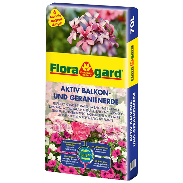 Floragard Aktiv Balkon- und Geranienerde 70l