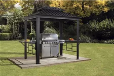 Grill-Pavillon Aluminium-Stahl Messina BBQ Anthrazit