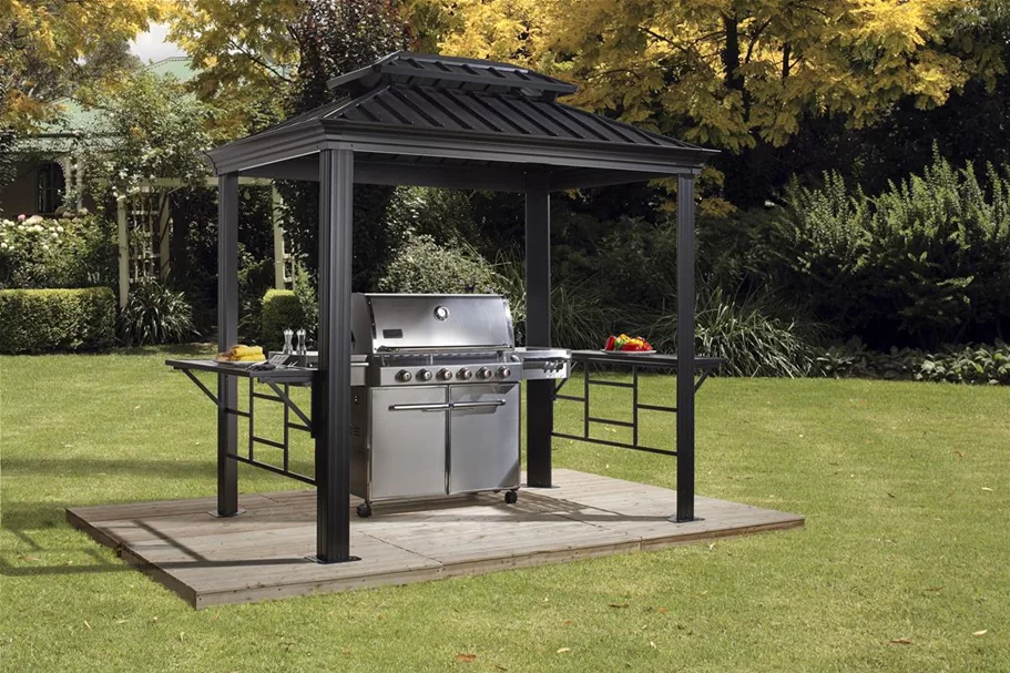 Grill-Pavillon Aluminium-Stahl Messina BBQ Anthrazit