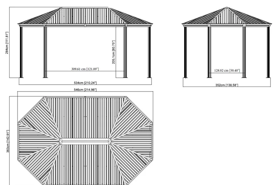 Pavillon Aluminium-Stahl Komodo 12.18 