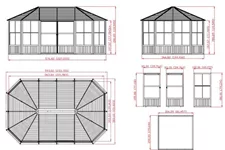 Pavillon Aluminium-Stahl Charleston 12.18 Anthrazit