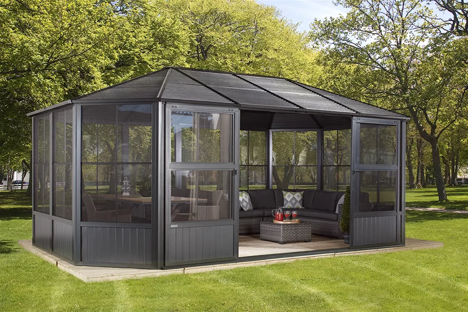 Pavillon Aluminium-Stahl Charleston 12.18 Anthrazit