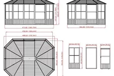 Pavillon Aluminium-Stahl Charleston 12.15 Anthrazit