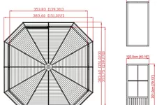 Pavillon Aluminium-Stahl Charleston 12.12 Anthrazit