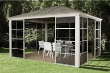 Pavillon Aluminium-Stahl Striano 12.14 Champagner