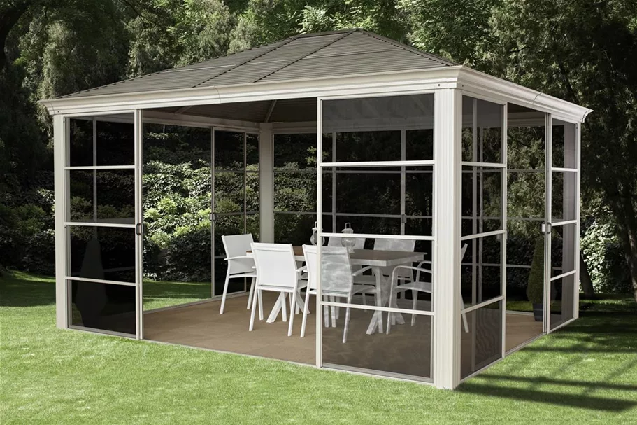 Pavillon Aluminium-Stahl Striano 12.14 Champagner