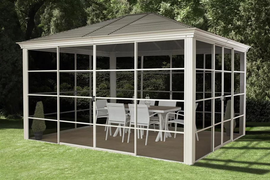 Pavillon Aluminium-Stahl Striano 12.14 Champagner