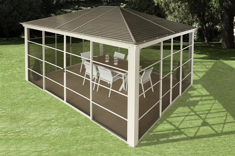 Pavillon Aluminium-Stahl Striano 12.14 Champagner