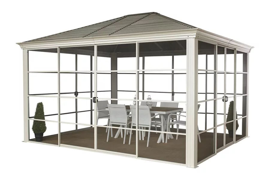 Pavillon Aluminium-Stahl Striano 12.14 Champagner