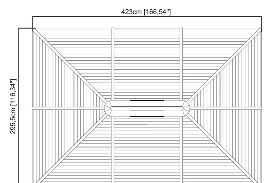 Pavillon Aluminium-Stahl Ventura 10.14 Basaltgrau