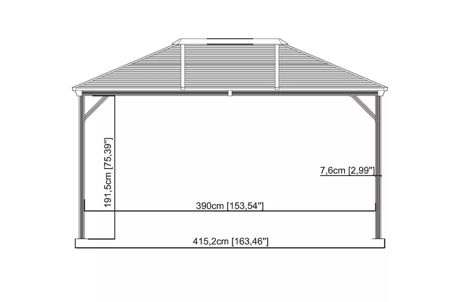 Pavillon Aluminium-Stahl Ventura 10.14 Basaltgrau